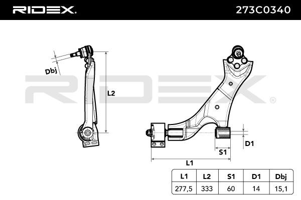 OEM-quality RIDEX 273C0340 Suspension control arm