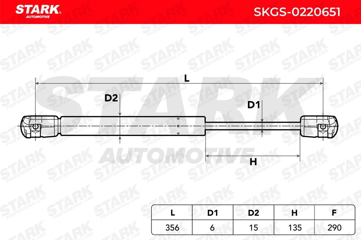 OEM-quality STARK SKGS-0220651 Tailgate gas struts