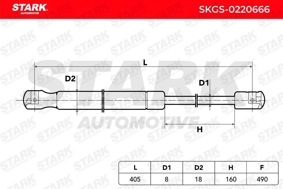 SKGS-0220666 Gas springs SKGS-0220666 STARK 490N, 404 mm