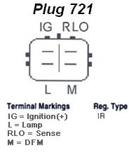 DELCO REMY DA1999 Alternators 12V, 100A, Plug721, Ø 67 mm, with integrated regulator, Remy Remanufactured