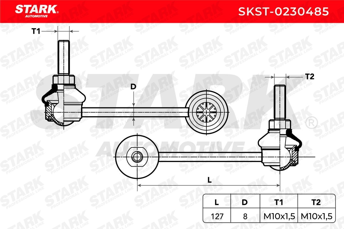 SKST-0230485 Anti-roll bar linkage SKST-0230485 STARK Front Axle Left, 130mm, M10x1,5, with spanner attachment
