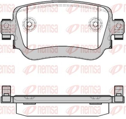 REMSA 1549.28 Brake pad set Rear Axle, with acoustic wear warning, with adhesive film, with accessories