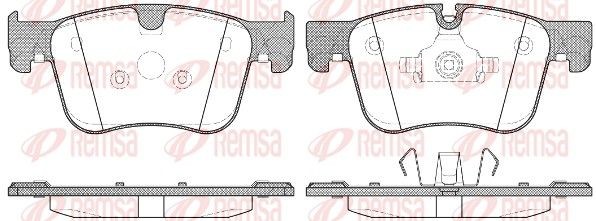 REMSA 1560.00 Brake pad set Front Axle, with adhesive film, with accessories, with spring