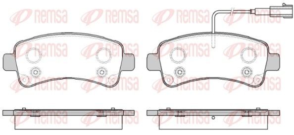 REMSA 1588.02 Brake pad set Rear Axle, incl. wear warning contact