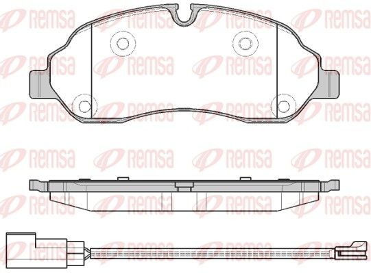 REMSA 1602.02 Brake pad set Front Axle, incl. wear warning contact, with adhesive film, with accessories
