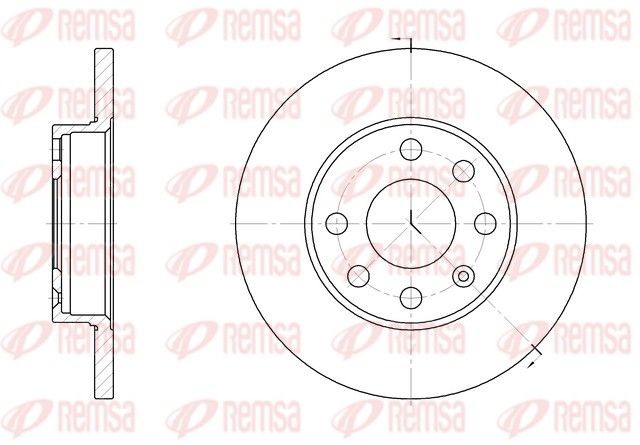 DCA605900 REMSA Front Axle, 236x12,5mm, 6, solid Ø: 236mm, Num. of holes: 6, Brake Disc Thickness: 12,5mm Brake rotor 6059.00 buy