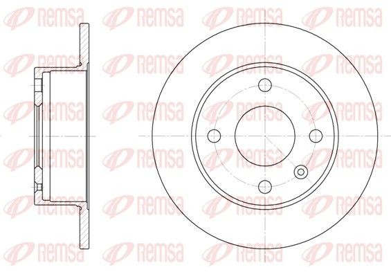 DCA609500 REMSA Front Axle, 240, 239,5x10mm, 4, solid Ø: 240, 239,5mm, Num. of holes: 4, Brake Disc Thickness: 10mm Brake rotor 6095.00 buy