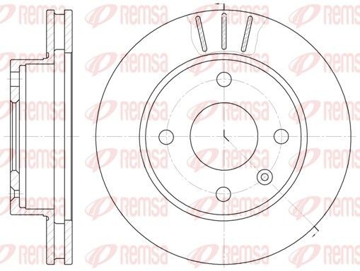 DCA609710 REMSA Front Axle, 240, 239,5x24mm, 4, Vented Ø: 240, 239,5mm, Num. of holes: 4, Brake Disc Thickness: 24mm Brake rotor 6097.10 buy