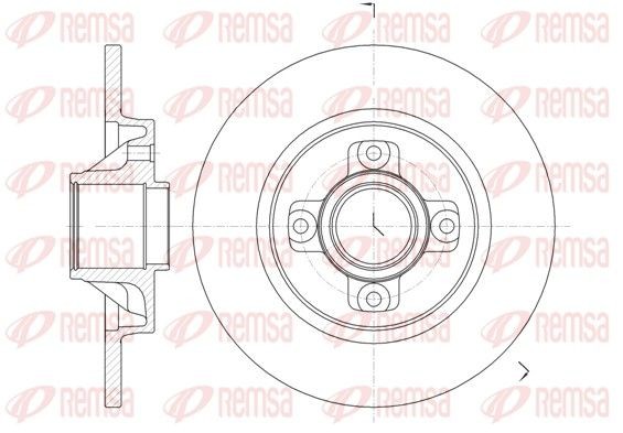 REMSA 61058.00 Brake disc Rear Axle, 267,7, 268x12mm, 4, solid