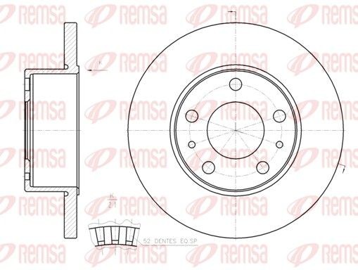 REMSA 61202.00 Brake disc Rear Axle, 276x16mm, 5, solid