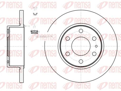 REMSA 61274.00 Brake disc Rear Axle, 295,8, 296x16mm, 6, solid