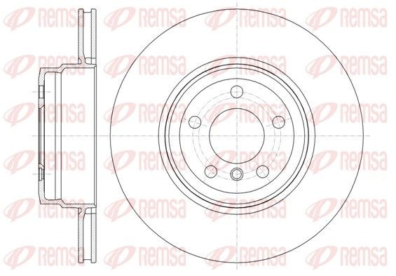 REMSA 61337.10 Brake disc Rear Axle, 344,8, 345x24mm, 5, Vented