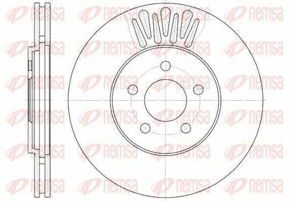 REMSA 61361.10 Brake disc Front Axle, 282,3, 282x22,8mm, 5, Vented