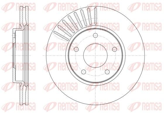 DCA6146610 REMSA Front Axle, 279,6, 280x24mm, 5, Vented Ø: 279,6, 280mm, Num. of holes: 5, Brake Disc Thickness: 24mm Brake rotor 61466.10 buy