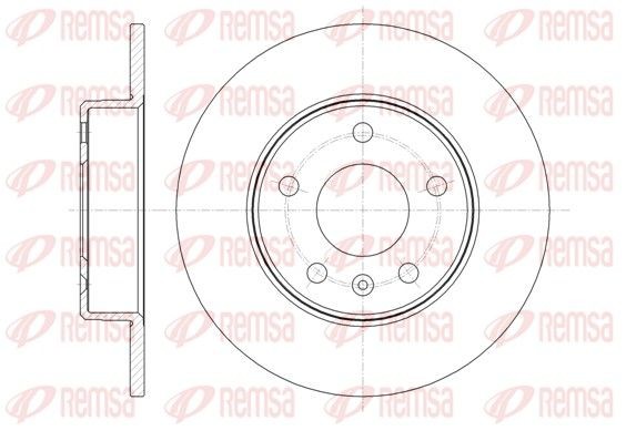 REMSA 61468.00 Brake disc Rear Axle, 263,9, 264x10mm, 5, solid