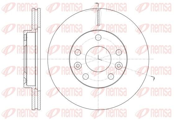 DCA6147810 REMSA Front Axle, 269x22,4mm, 5, Vented Ø: 269mm, Num. of holes: 5, Brake Disc Thickness: 22,4mm Brake rotor 61478.10 buy