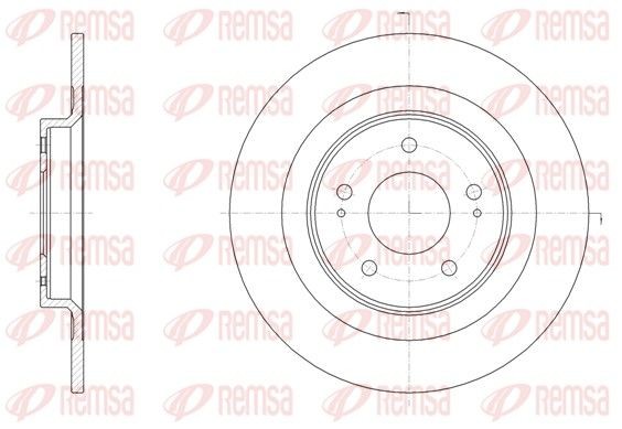 DCA6152800 REMSA Rear Axle, 302x10mm, 5, solid Ø: 302mm, Num. of holes: 5, Brake Disc Thickness: 10mm Brake rotor 61528.00 buy