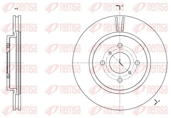 DCA6153810 REMSA Front Axle, 272x22mm, 4, Vented Ø: 272mm, Num. of holes: 4, Brake Disc Thickness: 22mm Brake rotor 61538.10 buy