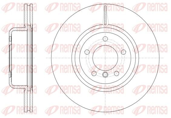 REMSA 61544.10 Brake disc Front Axle, 338x26mm, 5, Vented