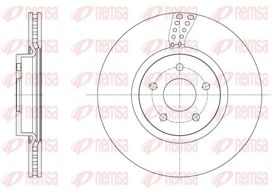 DCA6156110 REMSA Front Axle, 320x25mm, 5, Vented Ø: 320mm, Num. of holes: 5, Brake Disc Thickness: 25mm Brake rotor 61561.10 buy