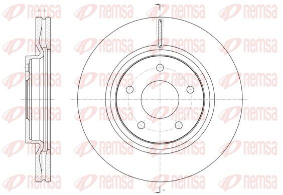 DCA6158010 REMSA Front Axle, 295,7, 296x26mm, 5, Vented Ø: 295,7, 296mm, Num. of holes: 5, Brake Disc Thickness: 26mm Brake rotor 61580.10 buy
