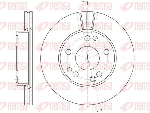 REMSA 6228.10 Brake disc Front Axle, 262x22mm, 5, Vented