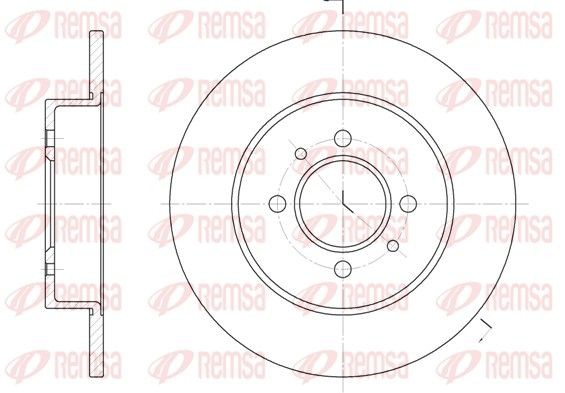 REMSA 6239.00 Brake disc Rear Axle, 265x10,5mm, 4, solid