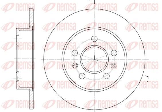DCA623902 REMSA Rear Axle, 265x10,5mm, 5, solid Ø: 265mm, Num. of holes: 5, Brake Disc Thickness: 10,5mm Brake rotor 6239.02 buy