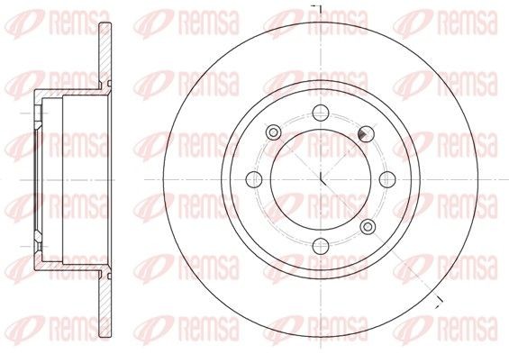 DCA624800 REMSA Front Axle, 269x10,5mm, 4, solid Ø: 269mm, Num. of holes: 4, Brake Disc Thickness: 10,5mm Brake rotor 6248.00 buy