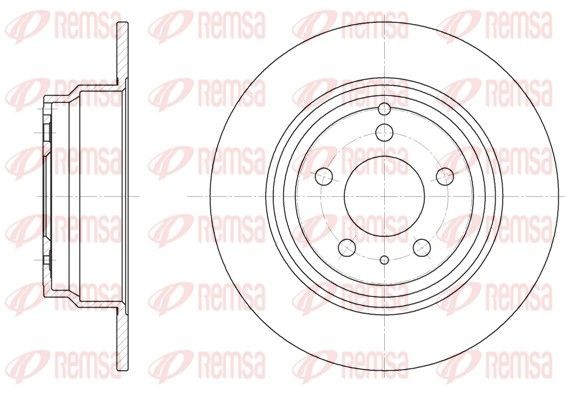DCA641100 REMSA Rear Axle, 295x9,6mm, 5, solid Ø: 295mm, Num. of holes: 5, Brake Disc Thickness: 9,6mm Brake rotor 6411.00 buy