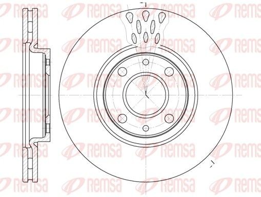 DCA644310 REMSA Front Axle, 257x22mm, 4, Vented Ø: 257mm, Num. of holes: 4, Brake Disc Thickness: 22mm Brake rotor 6443.10 buy