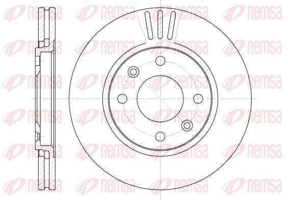 DCA644910 REMSA Front Axle, 260x24mm, 4, Vented Ø: 260mm, Num. of holes: 4, Brake Disc Thickness: 24mm Brake rotor 6449.10 buy