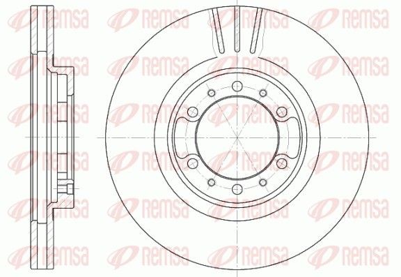 DCA646210 REMSA Front Axle, 276x24mm, 6, Vented Ø: 276mm, Num. of holes: 6, Brake Disc Thickness: 24mm Brake rotor 6462.10 buy