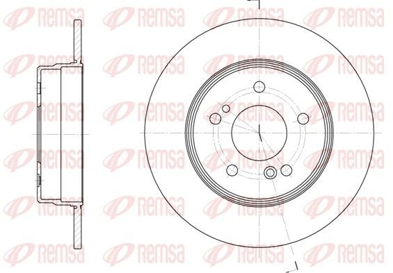 REMSA 6467.00 Brake disc Rear Axle, 278x9mm, 5, solid