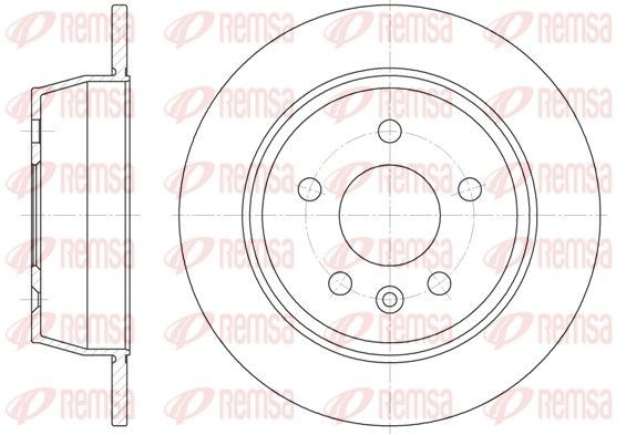 DCA647100 REMSA Rear Axle, 280x10mm, 5, solid Ø: 280mm, Num. of holes: 5, Brake Disc Thickness: 10mm Brake rotor 6471.00 buy