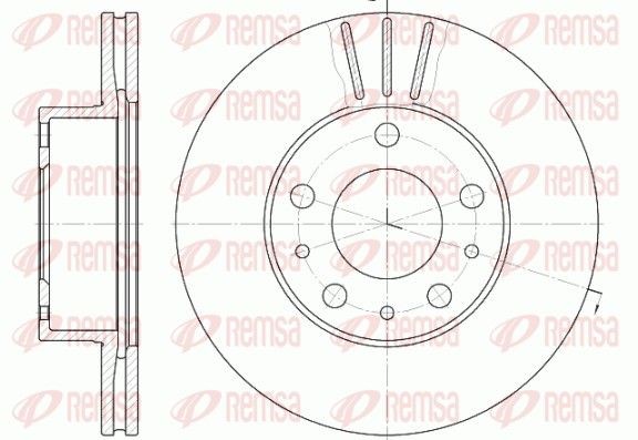DCA647610 REMSA Front Axle, 280x24mm, 5, Vented Ø: 280mm, Num. of holes: 5, Brake Disc Thickness: 24mm Brake rotor 6476.10 buy