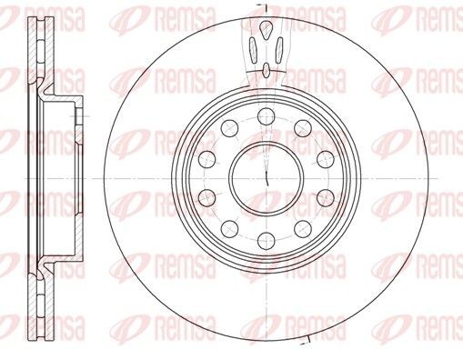 DCA647810 REMSA Front Axle, 281x22mm, 10, Vented Ø: 281mm, Num. of holes: 10, Brake Disc Thickness: 22mm Brake rotor 6478.10 buy