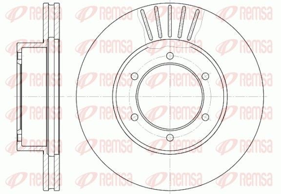 DCA650110 REMSA Front Axle, 291x25mm, 6, Vented Ø: 291mm, Num. of holes: 6, Brake Disc Thickness: 25mm Brake rotor 6501.10 buy