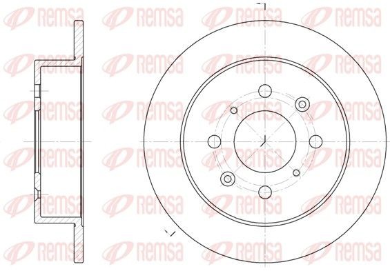 REMSA 6521.00 Brake disc Rear Axle, 239x9mm, 4, solid