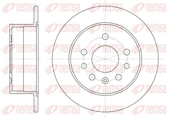 REMSA 6532.00 Brake disc Rear Axle, 260x10mm, 5, solid
