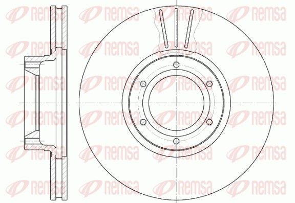DCA656710 REMSA Front Axle, 280x24mm, 6, Vented Ø: 280mm, Num. of holes: 6, Brake Disc Thickness: 24mm Brake rotor 6567.10 buy