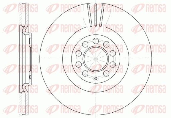 DCA659710 REMSA Front Axle, 312x25mm, 5, Vented Ø: 312mm, Num. of holes: 5, Brake Disc Thickness: 25mm Brake rotor 6597.10 buy