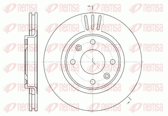 REMSA 6603.10 Disco freno Assale anteriore, 266x22mm, 4, ventilato