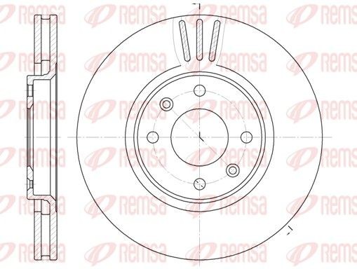DCA660410 REMSA Front Axle, 283x26mm, 4, Vented Ø: 283mm, Num. of holes: 4, Brake Disc Thickness: 26mm Brake rotor 6604.10 buy