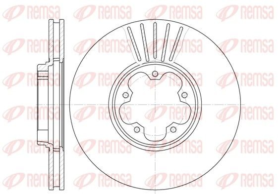 DCA660910 REMSA Front Axle, 276x24,5mm, 5, Vented Ø: 276mm, Num. of holes: 5, Brake Disc Thickness: 24,5mm Brake rotor 6609.10 buy