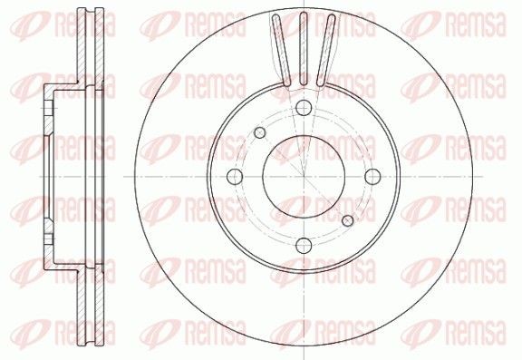 DCA661010 REMSA Front Axle, 280x22mm, 4, Vented Ø: 280mm, Num. of holes: 4, Brake Disc Thickness: 22mm Brake rotor 6610.10 buy