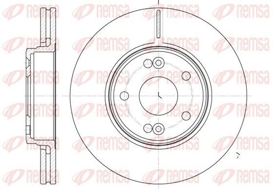 DCA669710 REMSA Front Axle, 279,7, 280x24mm, 5, Vented Ø: 279,7, 280mm, Num. of holes: 5, Brake Disc Thickness: 24mm Brake rotor 6697.10 buy