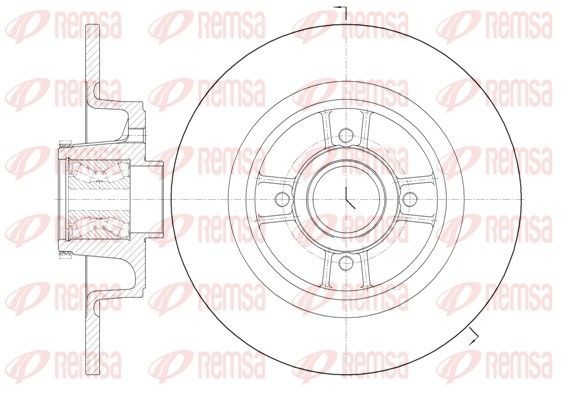 DCA669820 REMSA Rear Axle, 274x11mm, 4, solid Ø: 274mm, Num. of holes: 4, Brake Disc Thickness: 11mm Brake rotor 6698.20 buy