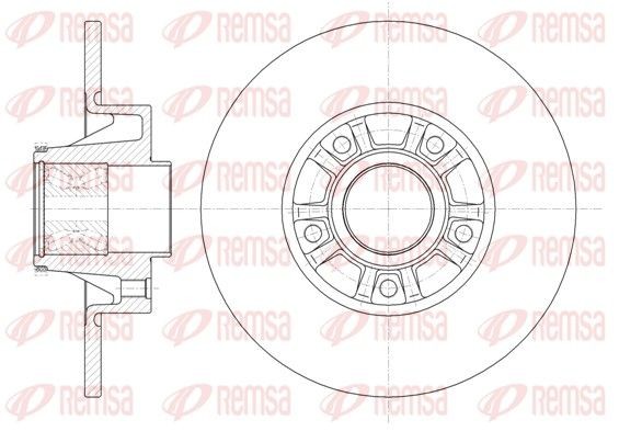 REMSA 6733.20 Brake disc Rear Axle, 280x12mm, 5, solid