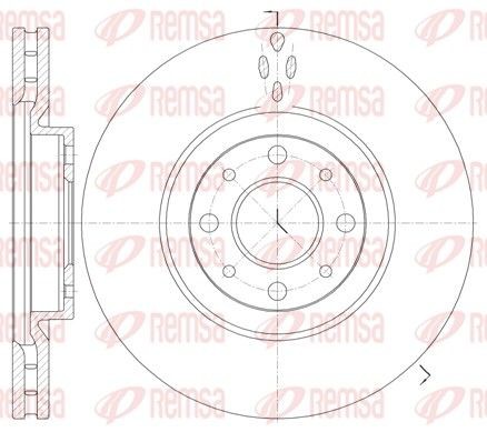 6734.10 REMSA Brake rotors FIAT Front Axle, 281x26mm, 4, Vented